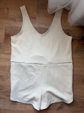 Cream Sleeveless Romper